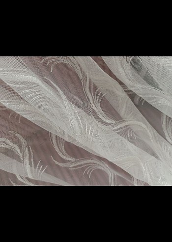 Beyaz Dalga Desenli Tül Perde - Görsel 4