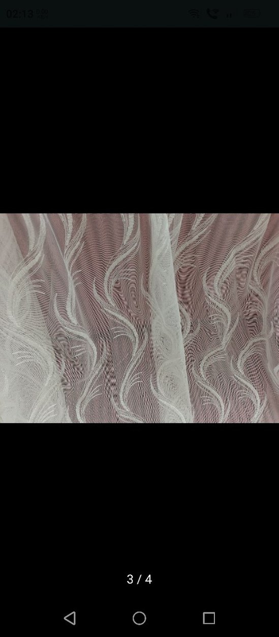 Beyaz Dalga Desenli Tül Perde - Görsel 3