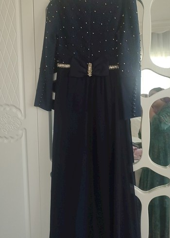 Kadın Lacivert Uzun Abiye Elbise - Görsel 2