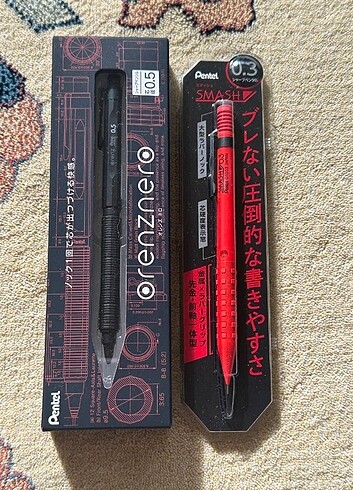 Pentel Orenz Nero (0.5) ve Smash (0.3) Kırmızı