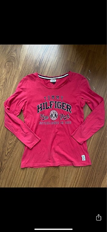 Tommy Hilfiger tommy hilfiger pembe uzun kollu tisort