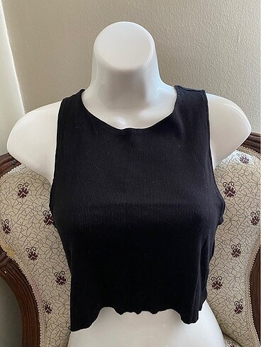 Pull and Bear pull&bear siyah crop