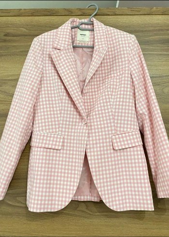Koton Pembe Beyaz Gingham Blazer Ceket