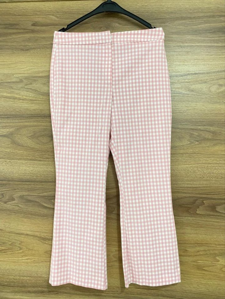 Pembe Beyaz Gingham Blazer Ceket — görsel 3/5
