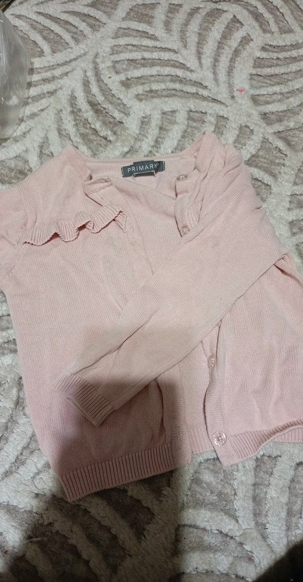 Kız Çocuk Pembe Düğmeli Hırka - Görsel 2