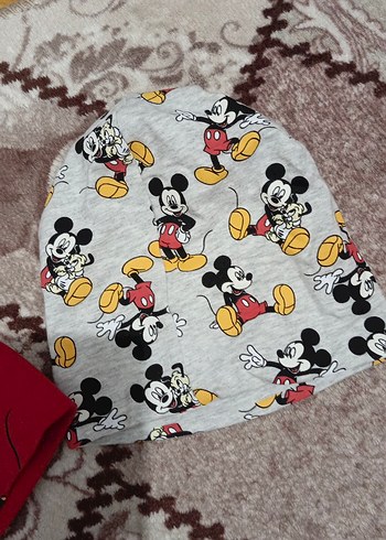 Kırmızı Mickey Mouse Baskılı Erkek Bere - Görsel 2