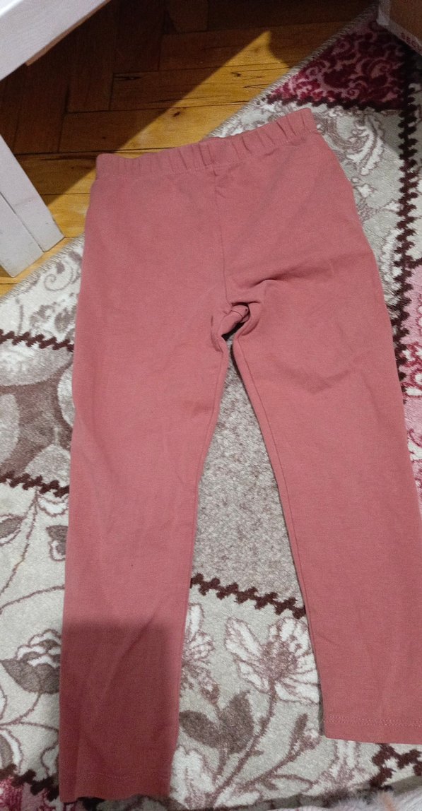 Pembe Kız Çocuk Pamuklu Rahat Tayt - Görsel 3