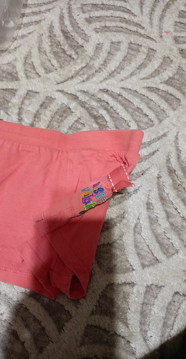 Kız Çocuk Pembe Nakışlı Düğmeli Şort - Görsel 2