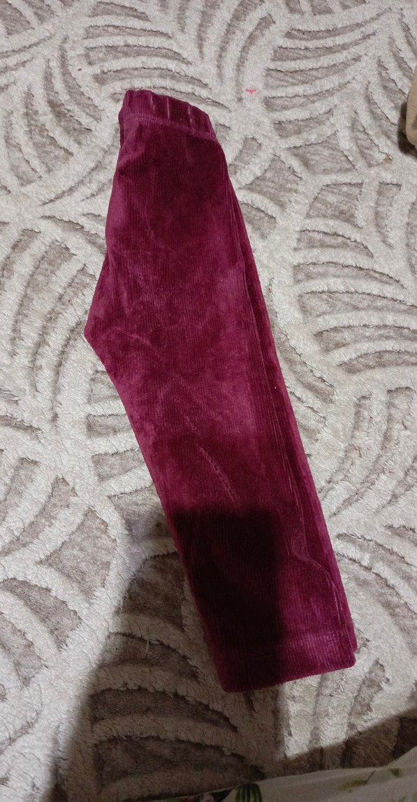 Bordo Kız Çocuk Peluş Tayt - Görsel 2