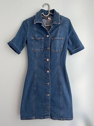 Jean mini elbise