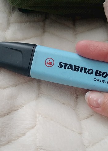 Pastel Mavi Plastik Stabilo İşaretleyici