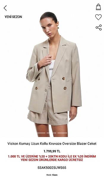 Koton blazer ceket