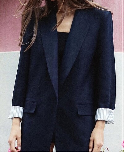 xs Beden Zara keten blazer antrasit