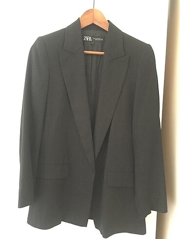 xs Beden Zara siyah keten blazer
