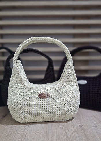 Örgü Siyah Kadın Çanta - Görsel 6