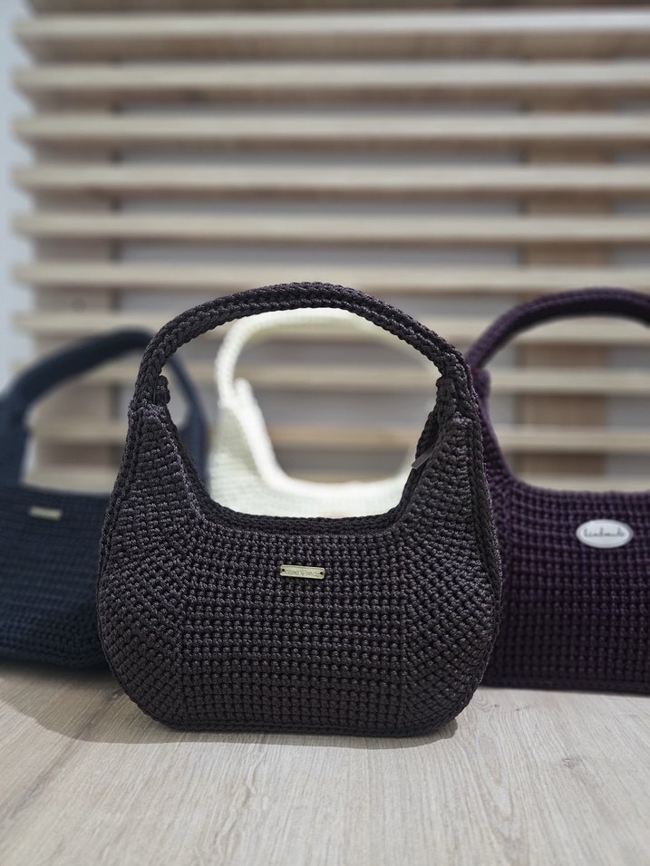 Örgü Siyah Kadın Çanta - Görsel 2