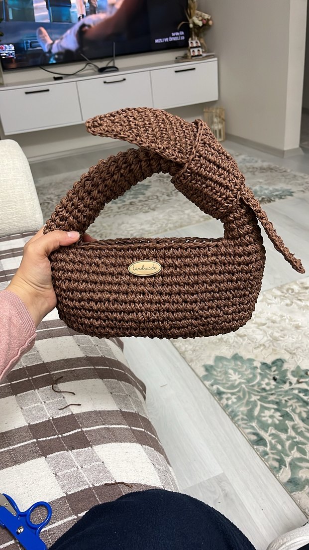 Bej Örgü Kadın Çanta mango model - Görsel 2