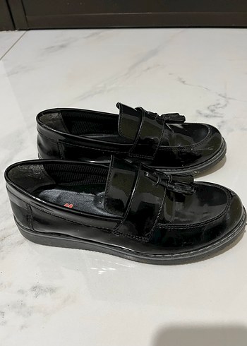 Erkek Çocuk Siyah Rugan  Ayakkabı - Görsel 2