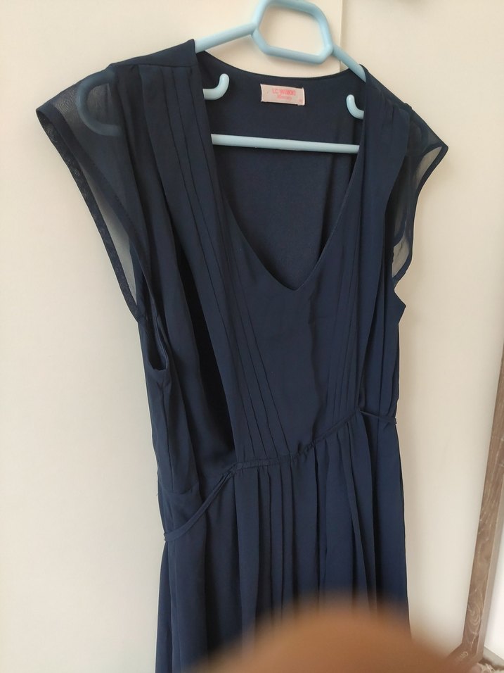 Lacivert Hamile Abiye Elbise - Görsel 3