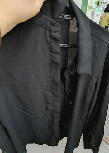 Siyah Düğmeli Kadın Gömlek - Görsel 4