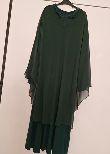 pelerinli Uzun Kadın Elbise - Görsel 2