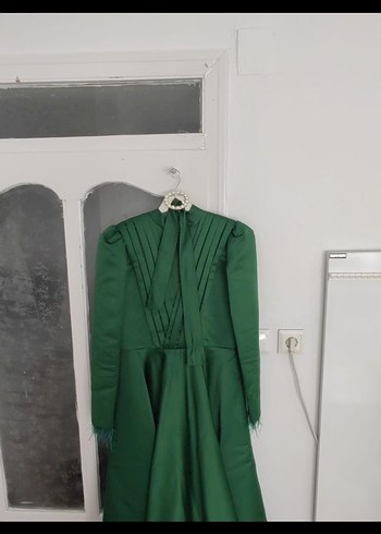 Yeşil Pilili Uzun Kollu Kadın Elbise - Görsel 7