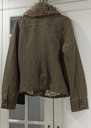 xl Beden Tiffany marka Kahverengi Kürklü Midi Kadın Palto