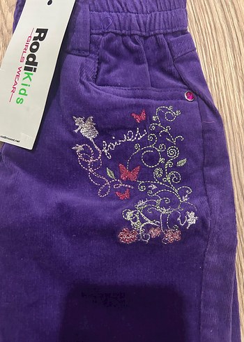 Rodikids Nakışlı Mor Düğmeli Kız Pantolonu - Görsel 4
