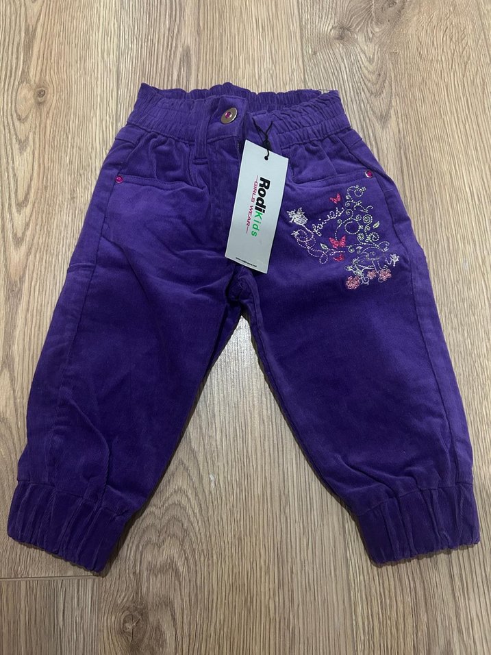 Rodikids Nakışlı Mor Düğmeli Kız Pantolonu - Görsel 5