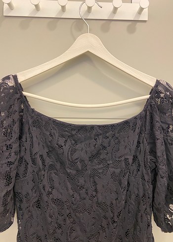 ADL Dantel Detaylı Siyah Midi Elbise - Görsel 4