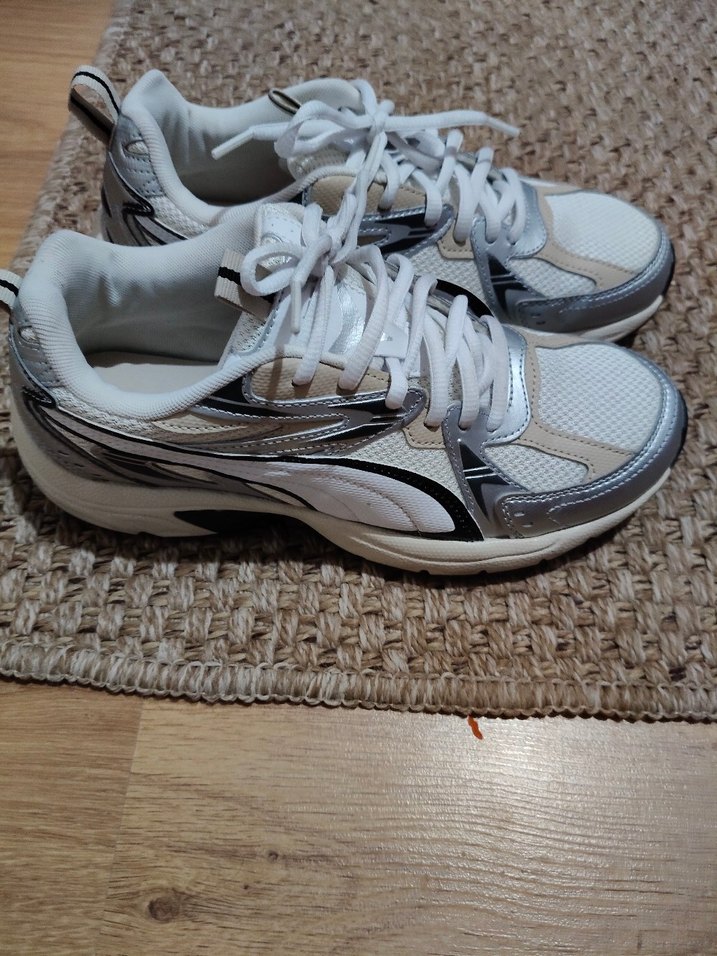 Beyaz Gri Bağcıklı Kadın Spor Ayakkabı - Görsel 2