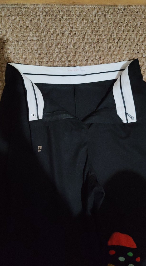 Siyah Kadın Midi Kumaş Pantolon - Görsel 2