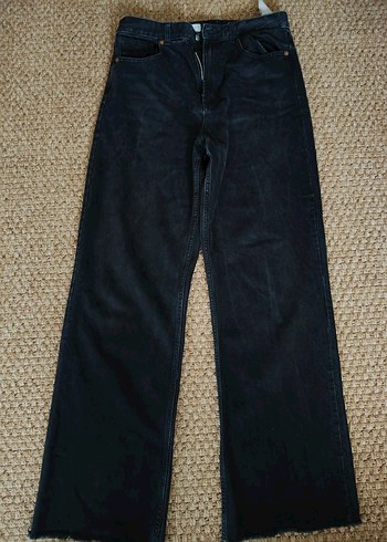 Gri Düğmeli Kadın Denim Pantolon - Görsel 2