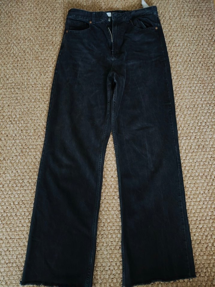 Gri Düğmeli Kadın Denim Pantolon - Görsel 2