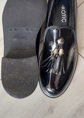 37 Beden siyah Renk Siyah Parlak Püsküllü Kadın Klasik Ayakkabı