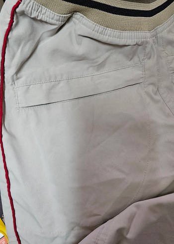 Gri Kadın, kırmızı biyeli, Midi Street Wear Kumaş Pantolon - Görsel 3