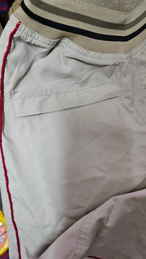 Gri Kadın, kırmızı biyeli, Midi Street Wear Kumaş Pantolon - Görsel 3