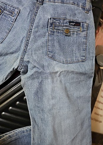 Düğmeli Kadın Mavi Denim Jean, lycra - Görsel 2