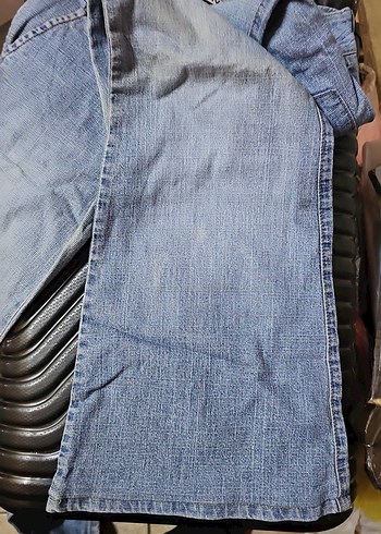 Düğmeli Kadın Mavi Denim Jean, lycra - Görsel 4