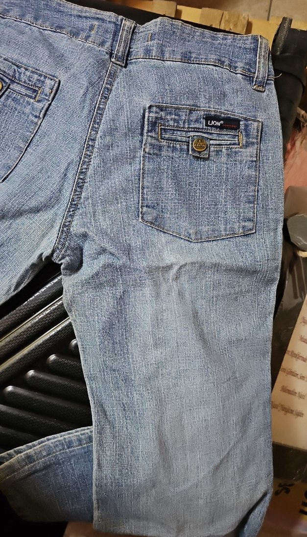 Düğmeli Kadın Mavi Denim Jean, lycra - Görsel 2