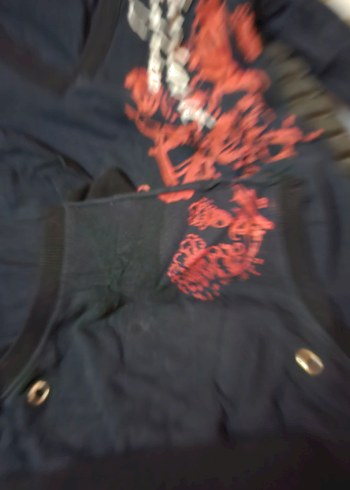 Siyah Baskılı Kapüşonlu sweat, uzun - Görsel 2