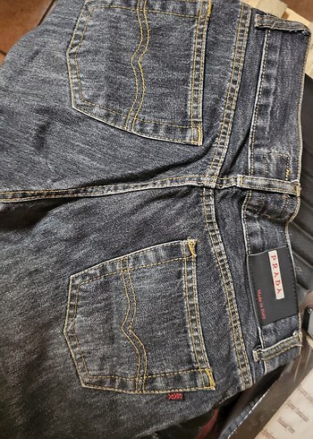 Gri Düğmeli Unisex Denim Pantolon - Görsel 4
