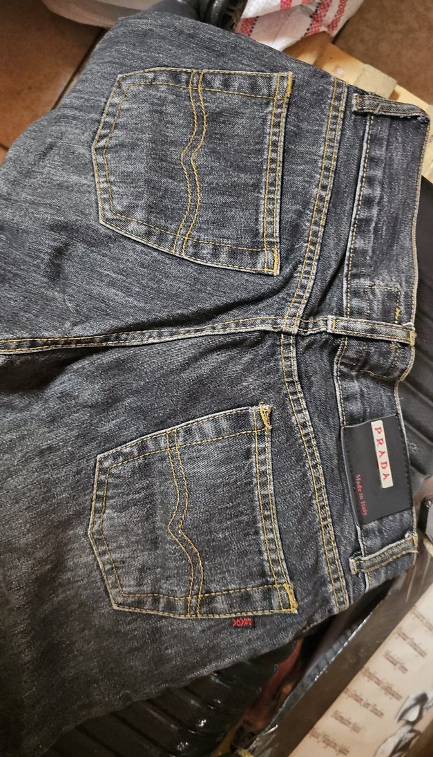 Gri Düğmeli Unisex Denim Pantolon - Görsel 4