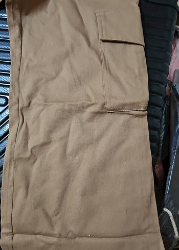 Bej kanvas Kemerli Kadın Pantolon - Görsel 2