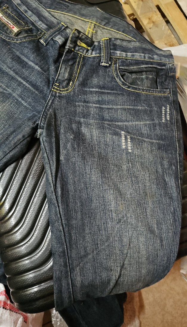 Kadın lacivert, yeşille eskitilmiş Denim Dar Kesim Midi Boy Kot - Görsel 3