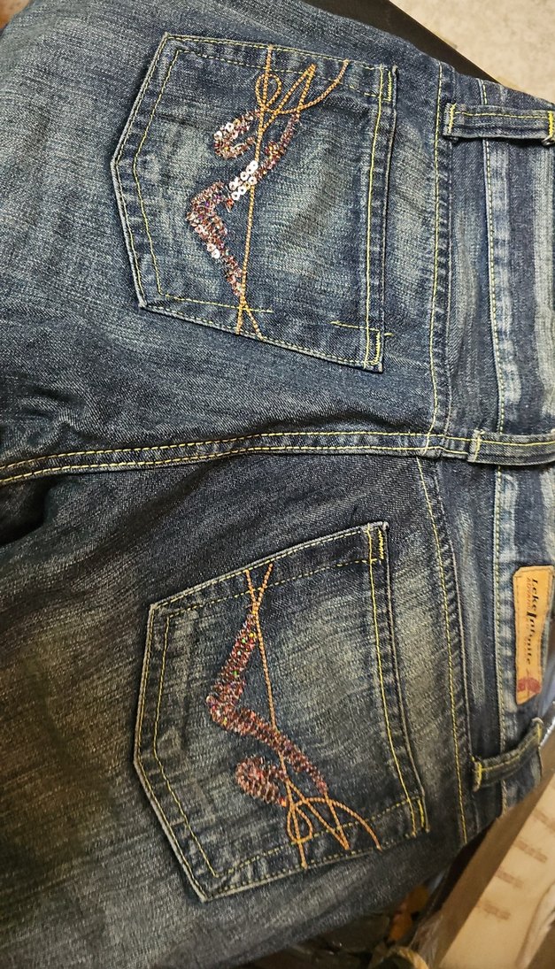 Kadın lacivert, yeşille eskitilmiş Denim Dar Kesim Midi Boy Kot - Görsel 4