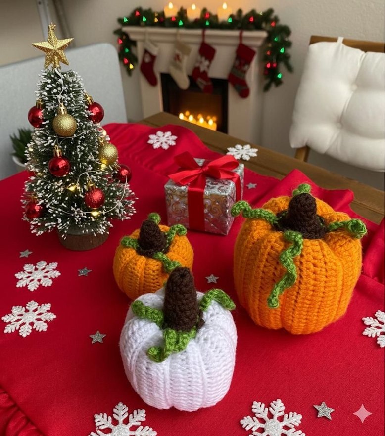 Renkli Örgü Kabak Dekorları - Görsel 2