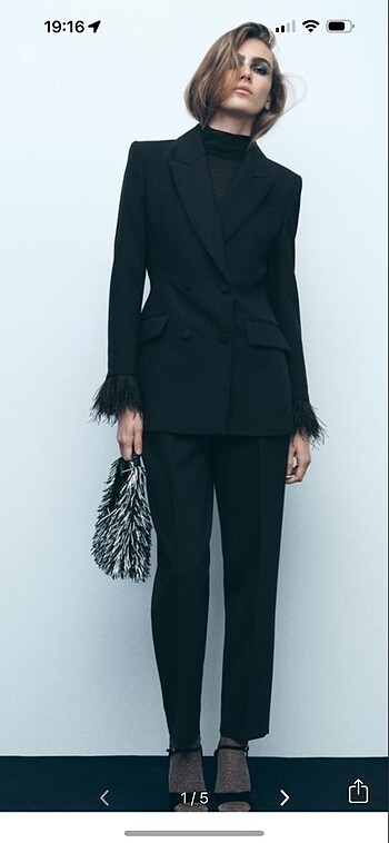 Zara kolları tüylü blazer M ve XS mevcut