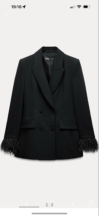 Zara Zara kolları tüylü blazer M ve XS mevcut
