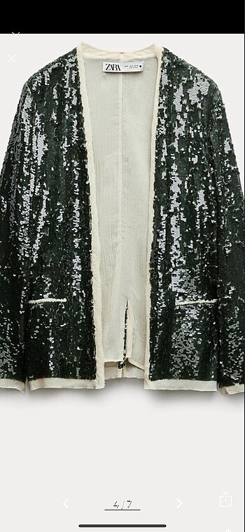 xs Beden yeşil Renk Zara pullu blazer XS
